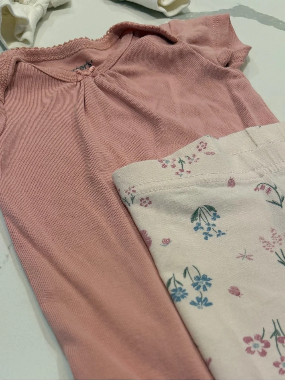 Carter's 0-3 Month Baby Girls Matching Onesies